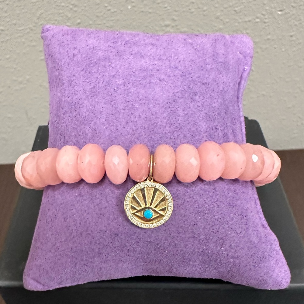 Sydney Evan Morganite and Diamond Bead Bracelet